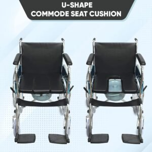Light weight Wheelchair with Commode Seat Cushion and Pot