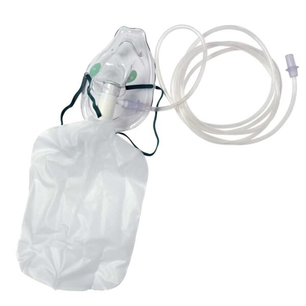 Non-Rebreathing (NRB) Face Mask High Oxygen Concentration with Reservoir Bag for Adults